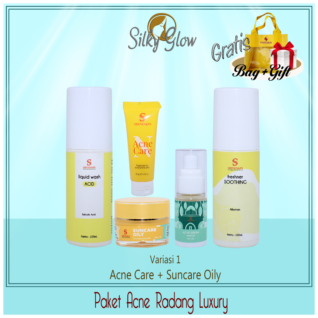 Shineskin Paket Luxury Whitening Acne Radang
