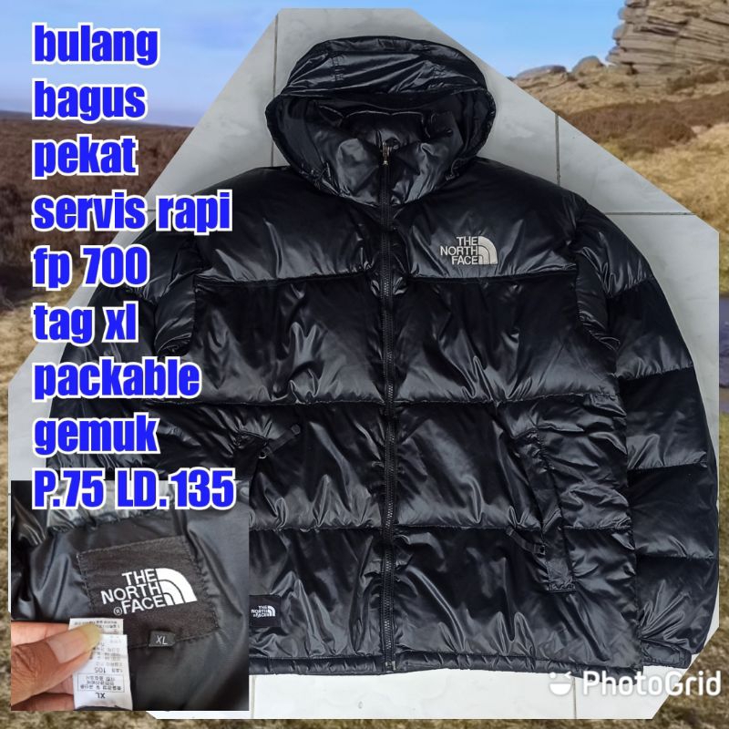 jaket gunung outdoor puffer gelembung tebal winter salju bulang bulu angsa nuptse 700 packable