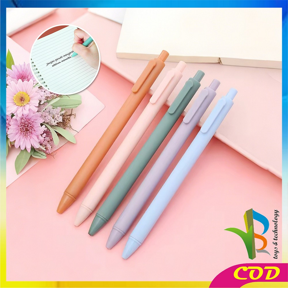 

RB-A120 Pena Cetekan Macaroon Pulpen Warna Pastel Tinta Hitam Alat Tulis Sekolah Kantor / Pulpen Warna Warni Bolpoint Gel Polos