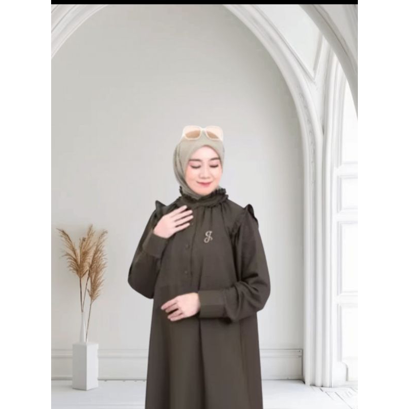DRES GAMIS SABRINA BAHAN TWILL BUSUI FRENDLY GAMIS WANITA TERBARU BY G'IBYI.ID