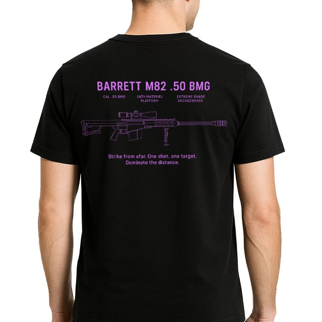 RSA Kaos Tactical Barret M82 - Baju Taktikal Pria Army -  Combed 24s Premium -  TNI Polisi Brimob