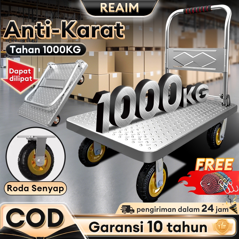 Igniz - Reaim Handtruck Troli Barang Lipat Model Besi 1000 Kg Besi Ringan Lipat Troli Kecil Troli