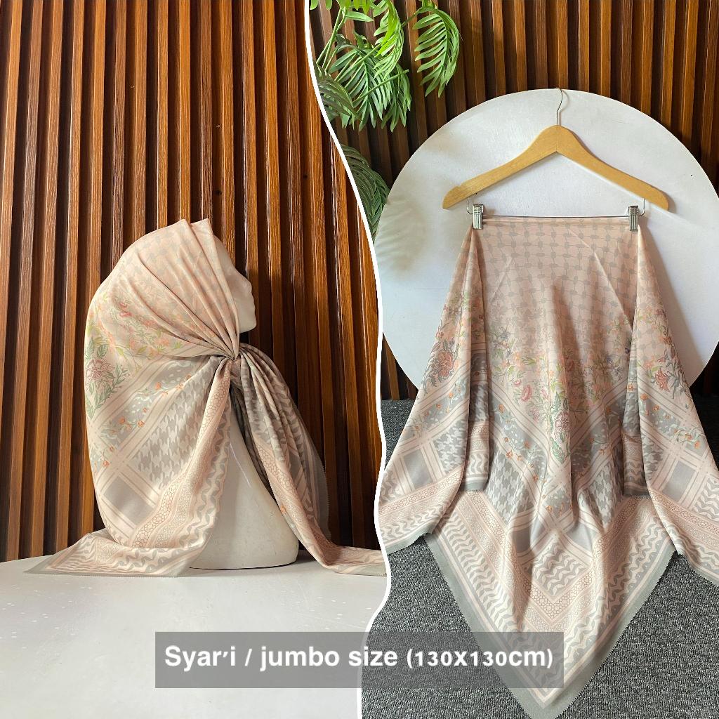 ( KODE J1 ) Hijab Voal Motif Syari / Voal Motif Jumbo / Voal Motif Syari / Voal Motif Size 130 x 130