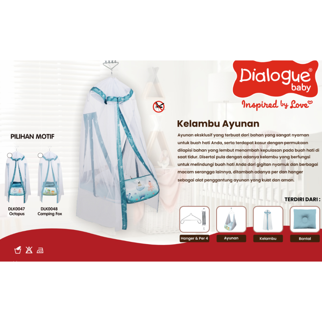 RB22 Dialogue Baby Ayunan Bayi Kelambu Deerly / Octopus / Camping Fox Series