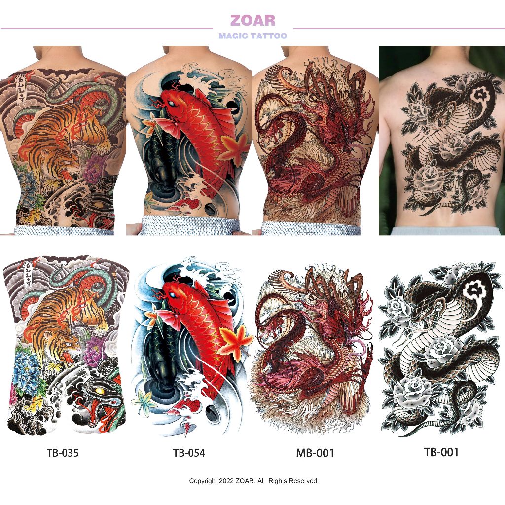 ZOAR TB Stiker Tato Temporary Semi Permanen Tahan lama Tattoo menempel dekorasi seni untuk pria dan 