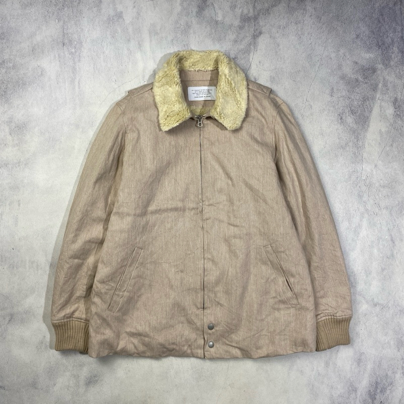 F/W 2017 Kuro Denim Japan Modernism Military Boa Denim Jacket Casual Harrington Work Jacket