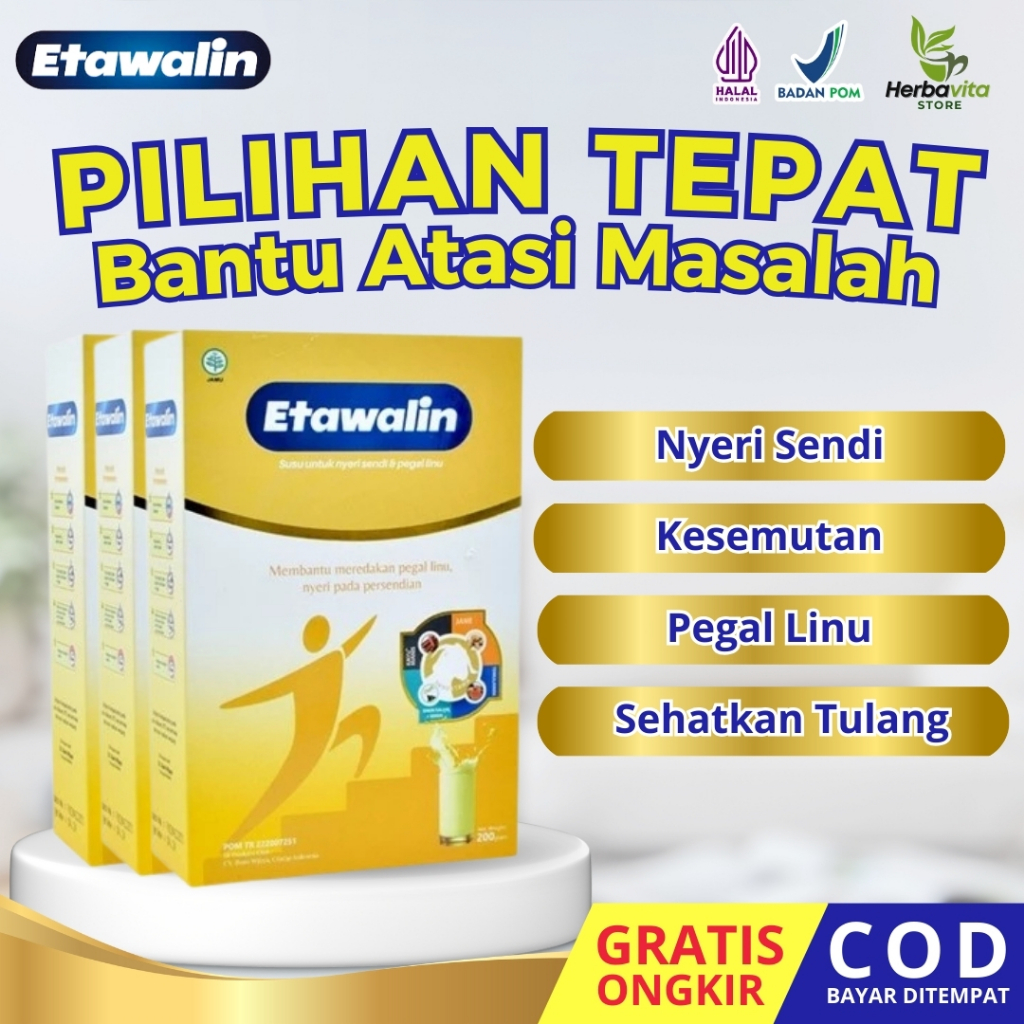

Susu Etawalin - 3 Box Susu Kambing Etawa Solusi Nyeri Atasi asam Urat Pegal Linu Asam Urat BPOM & Halal