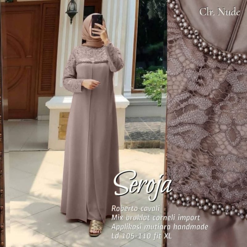 ADA JUMBO XXL LD 120 BISA COD GAMIS LUCIA BRUKAT VELVET SATIN MOTÉ MUTIARA PASANG MANUAL BROKAT GAUN