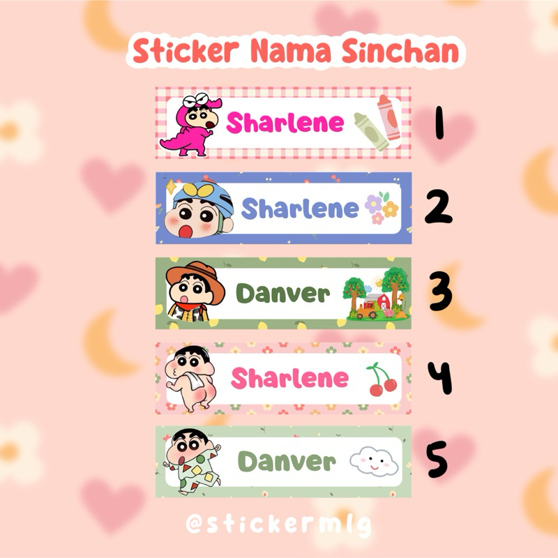 

STICKER LABEL NAMA SHINCHAN Edition cute name custom