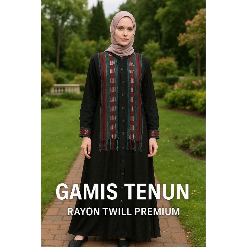 Gamis Tenun Troso Kombinasi Twill - "raisa Series"