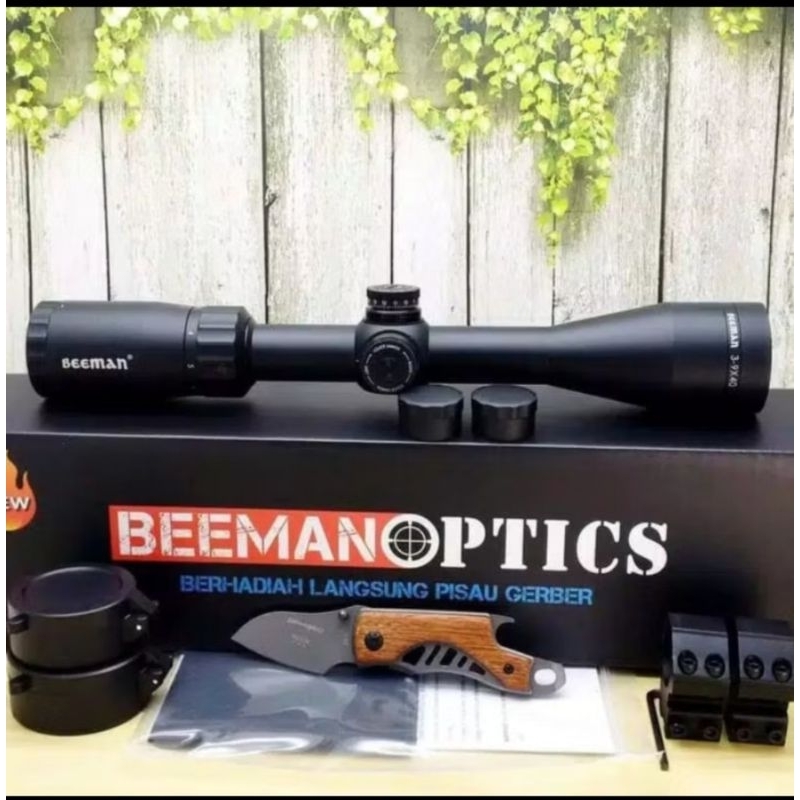 Telescope Beeman Optics 3-9x40 mildot WA new. free pisau lipat