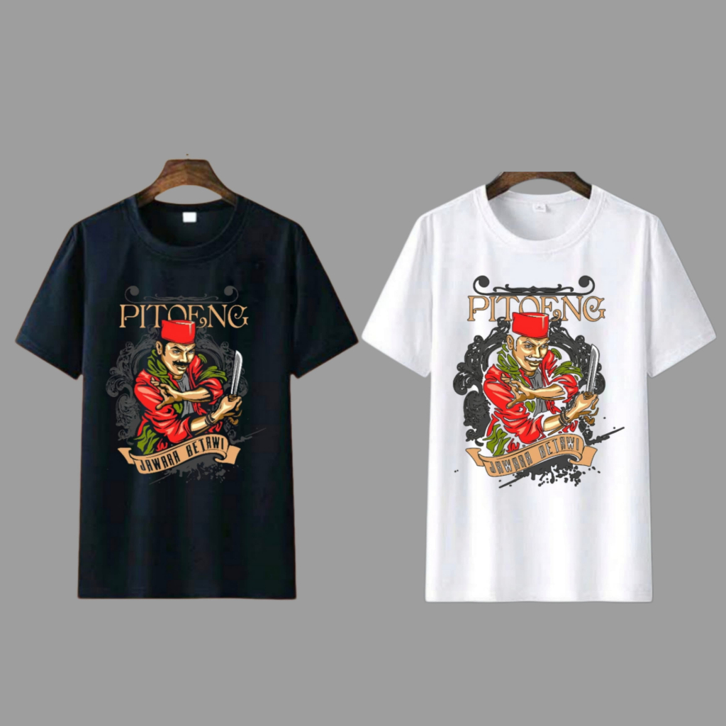 Baju Custom Kaos Custom Jawara Betawi Pitung Sablon DTF