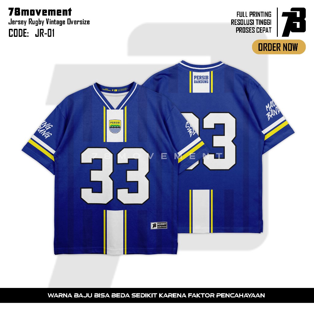 78movement JR-01 Jersey Rugby Oversize Unisex // Jersey Rugby // Jersey Vintage // Jersey Rugby Tema
