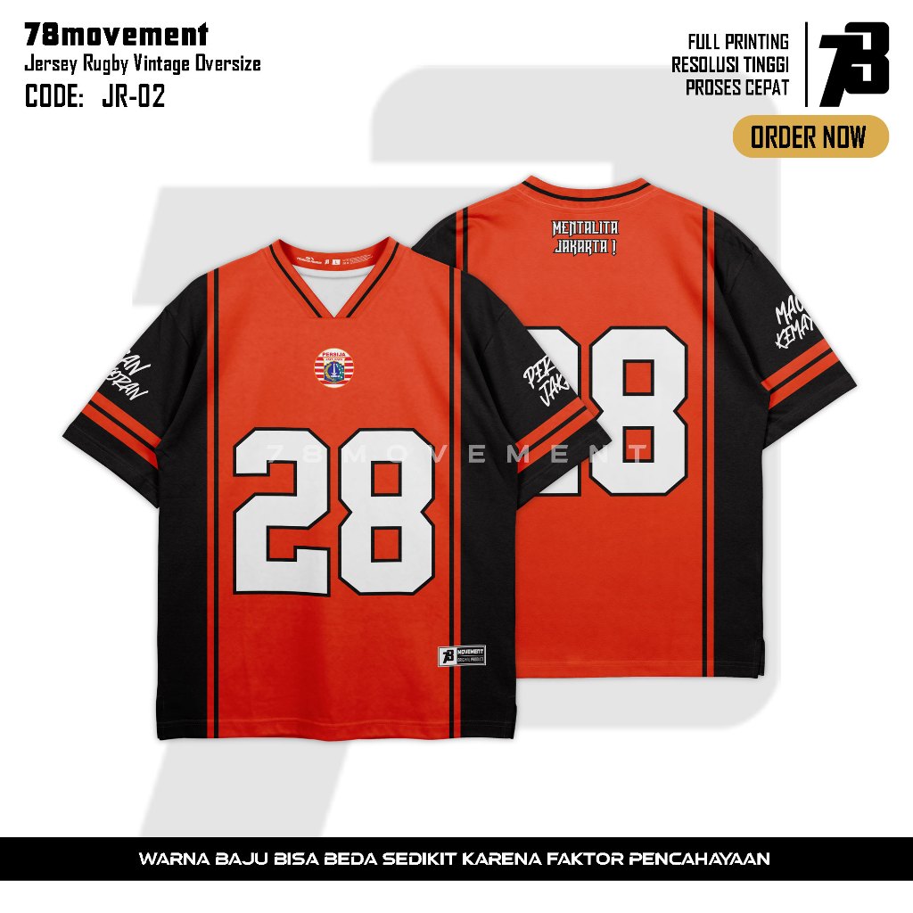 78movement JR-02 Jersey Rugby Oversize Unisex // Jersey Rugby // Jersey Vintage // Jersey Rugby Tema