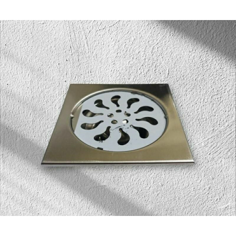 Saringan Got Kamar Mandi / Avur Lantai Kotak Bahan Stainless uk. 10 x 10 cm