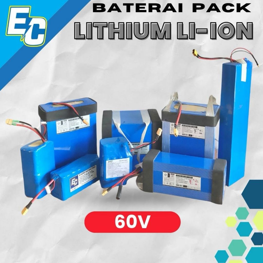 Baterai Pack Lithium lion 60V sepeda motor mobil listrik