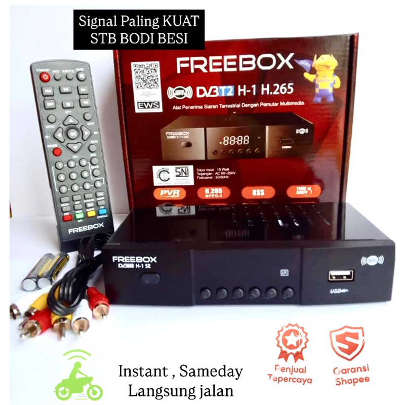 TERMURAH SET TOP BOX STB TV DIGITAL FREEBOX CHIPSET SUNPLUS 1509c SNI KOMINFO RECEIVER G1 DVB-T2/DVB