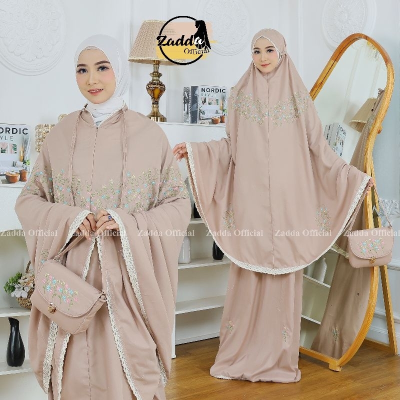 Mukena Dewasa Katun Bordir Premium Mukena Terbaru Zadda Series