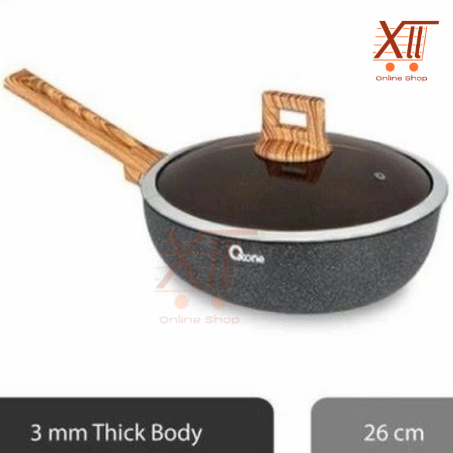 OXONE OX~97F PREMIUM Japanese PERFORMA FRY PAN with Granite Coating + Glass Lid 26 CM Panci Granit d