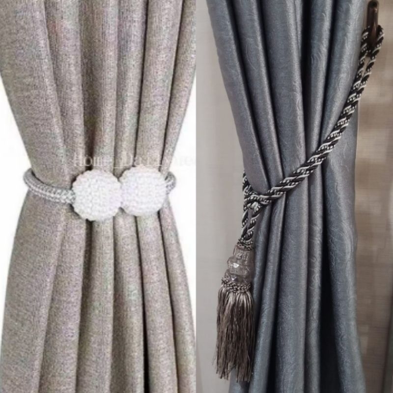 tali gorden pengait gorden tampilan mewah tali magnet dan tali tasel