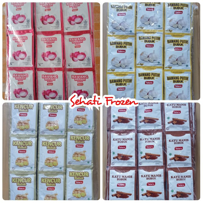 

TABURA bumbu bubuk Bawang merah Bawang Putih Kencur Kayu manis sachet renceng