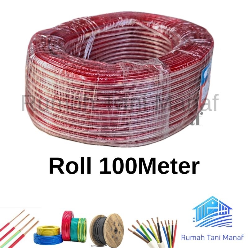 100meter Kabel Transparan Kabel Audio 2x30 Kabel Transparan Kabel Listrik Kabel Serabut