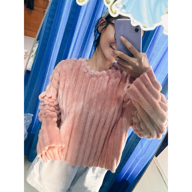 PRELOVED Pink Bulu Sweater from Zara, Size S