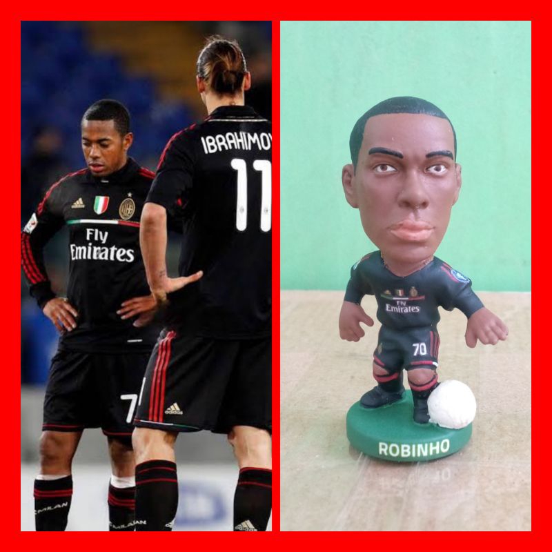 Figure Soccer Pocket Sport Repaint Robinho AC Milan Away