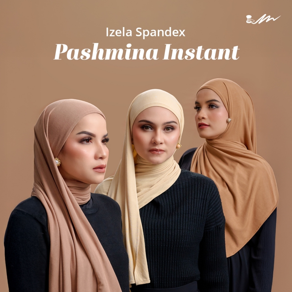 ZM X Meccanism - Izela Pashmina Instan 2in1 Inner Spandex Rayon Cooltech Airflow - Hijab Kaos