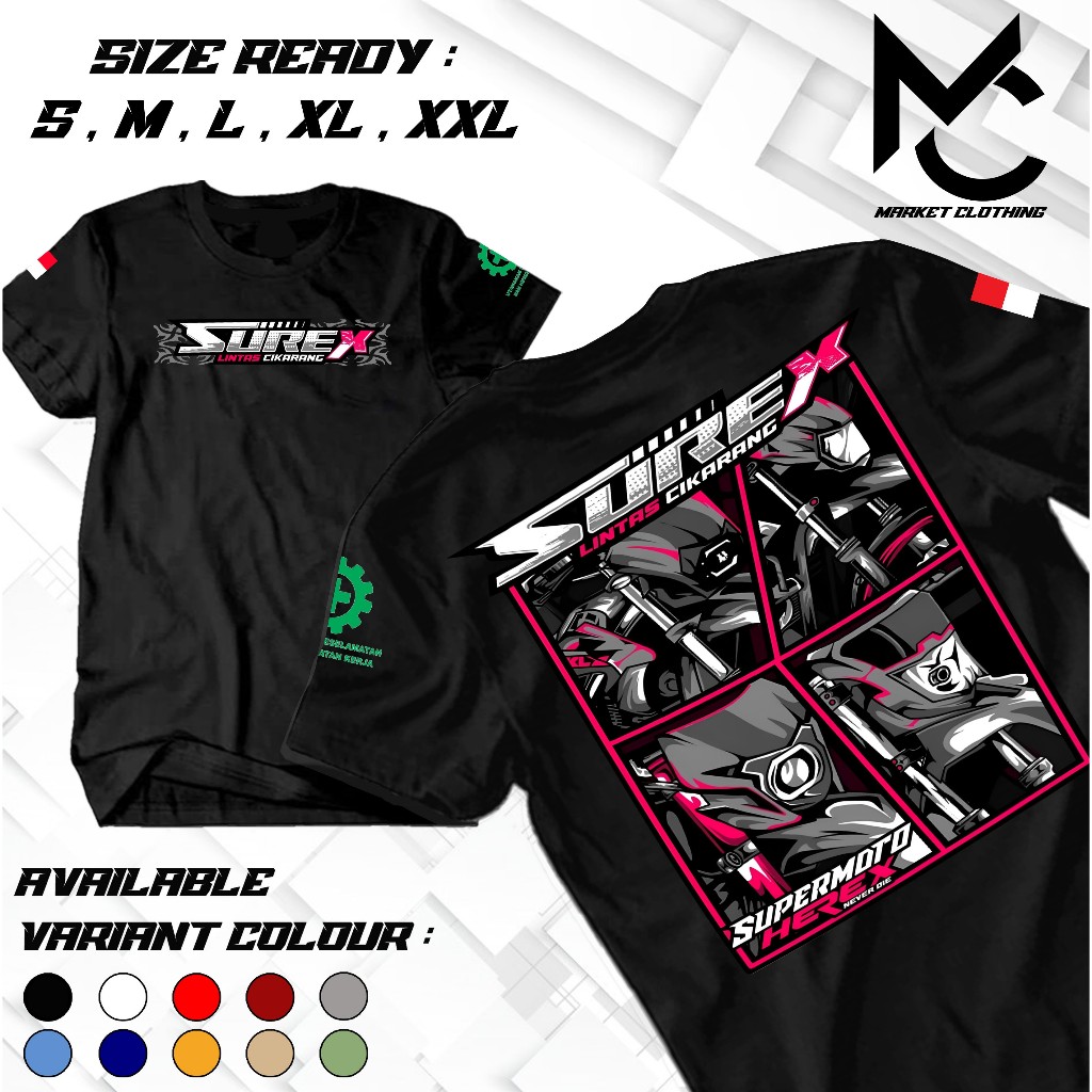 MC T-SHIRT - Kaos Surex lintas cikarang - Kaos Supermoto Herex Premium Quality - Cocok Untuk Pria Wa