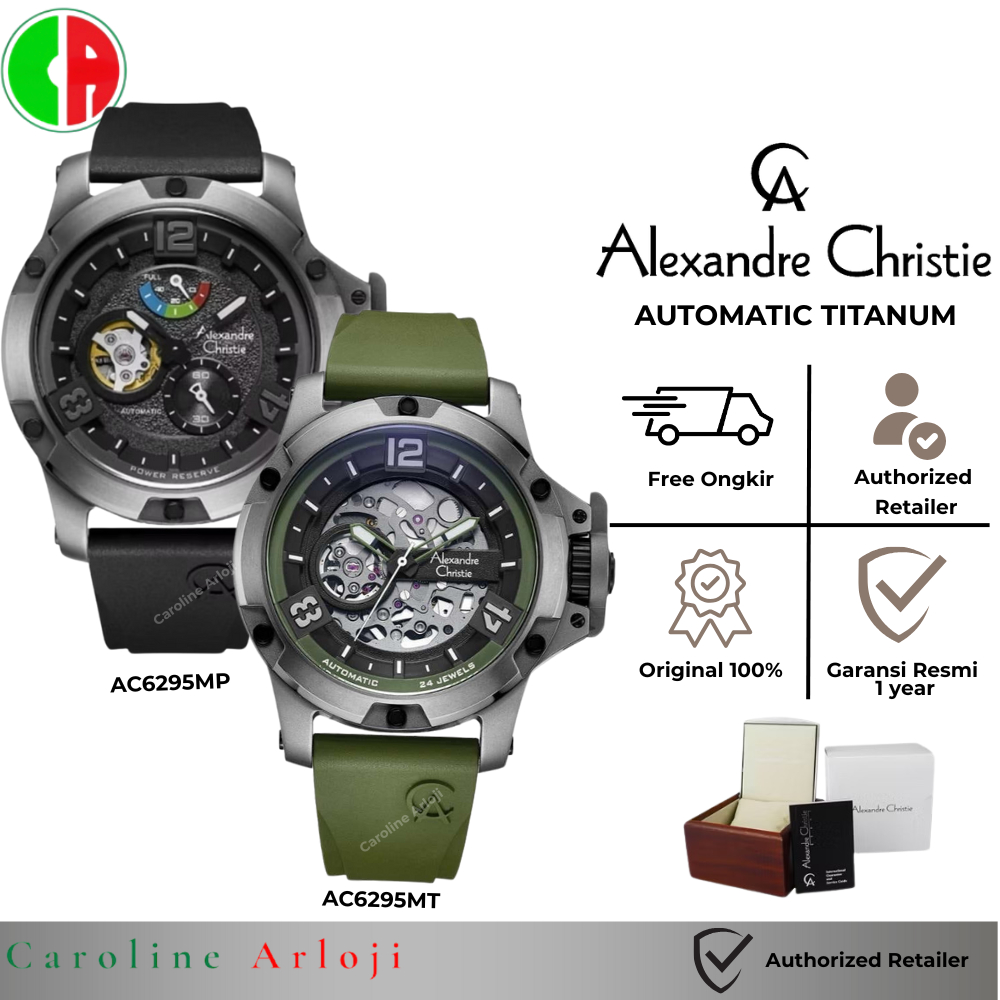 Jam Tangan Pria Alexandre Christie Automatic Titanium AC6295MT / AC6295MP / AC 6295 / AC6295 Origina