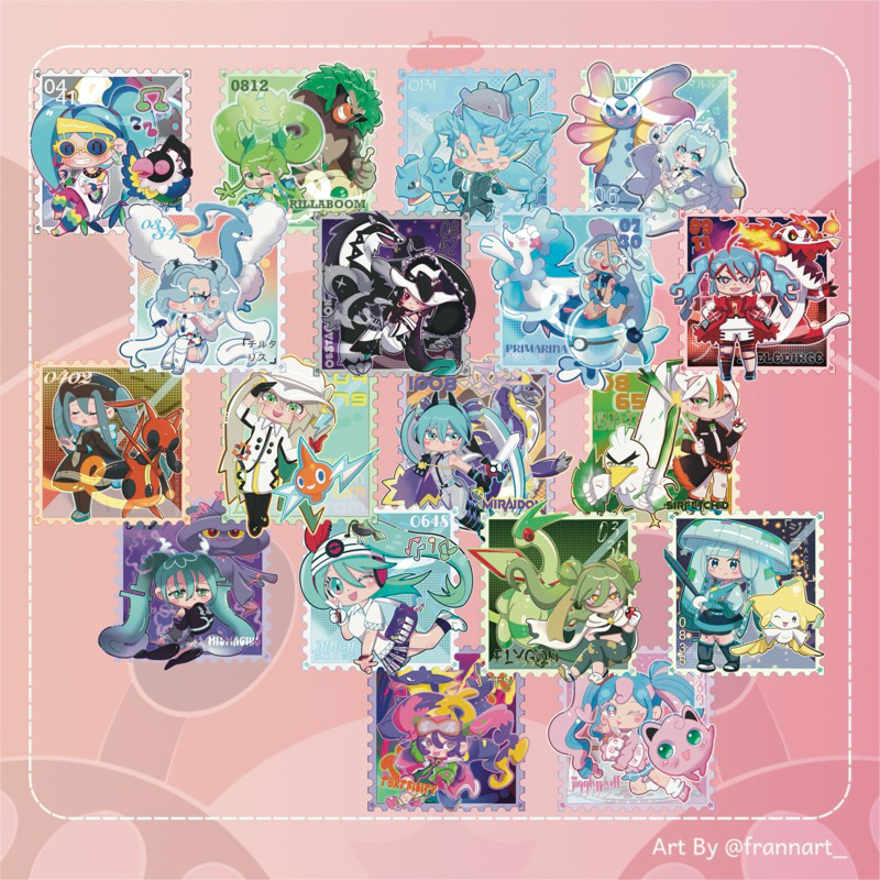 

imredpanda frannart project voltage miku x pokemon stiker