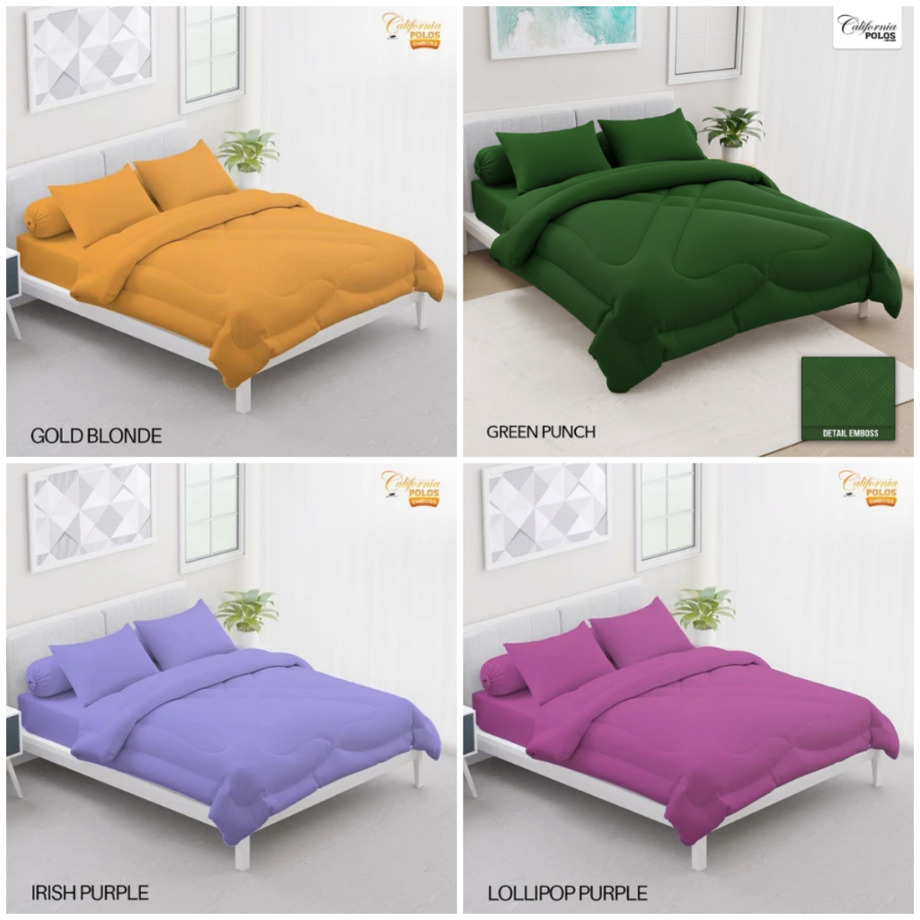 Bedcover California 180 x 200 King Size ( 6 Kaki ) Polos 3