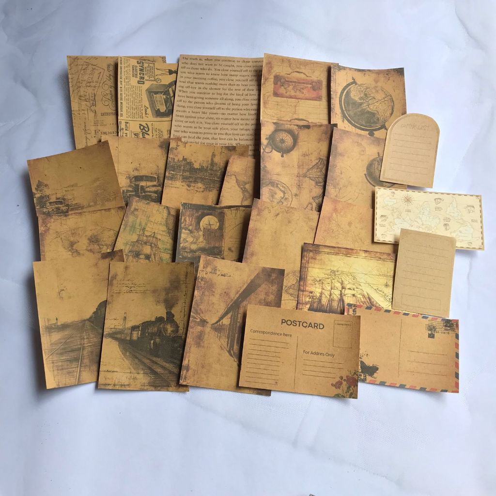 

[paww craft] Journal kit vintage brown jadul antik travel paper deco scrapbook
