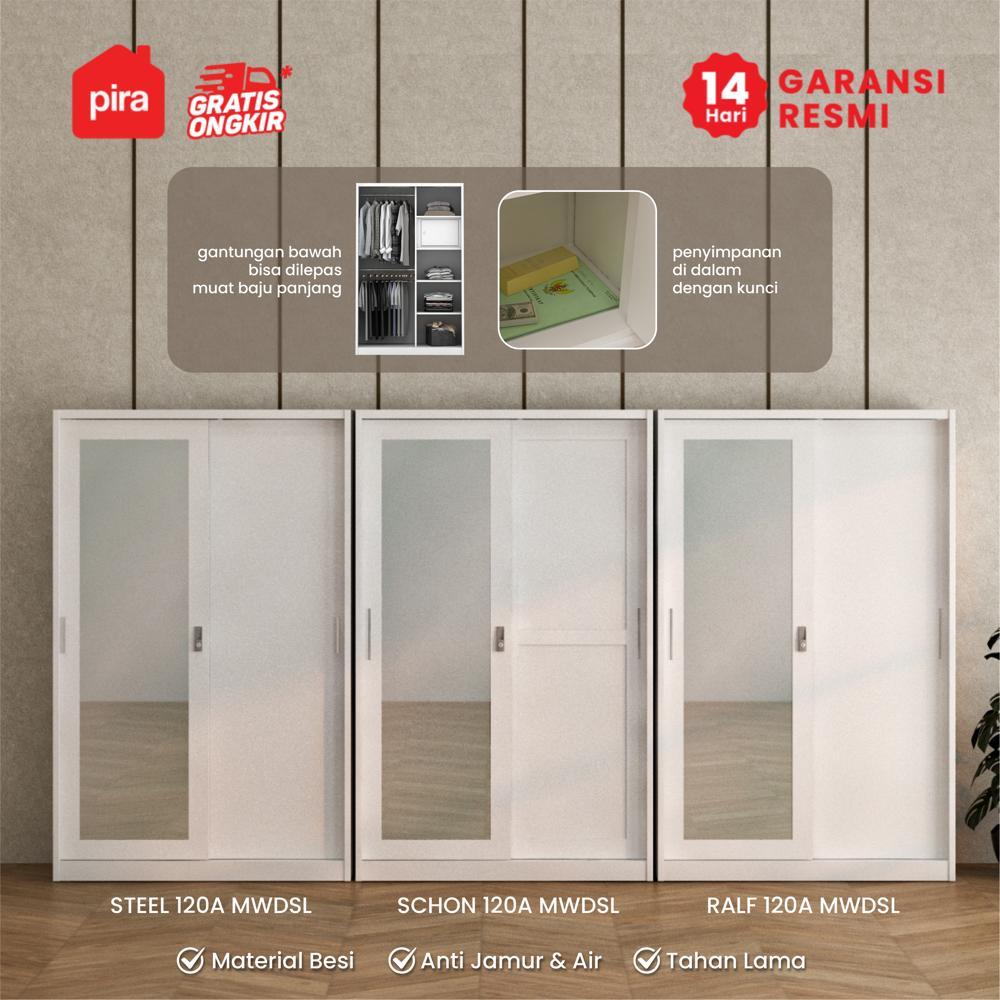 PIRA METROPOLIS - STEEL A 120A N MWDSL Lemari Pakaian Besi Sliding / Pintu Geser