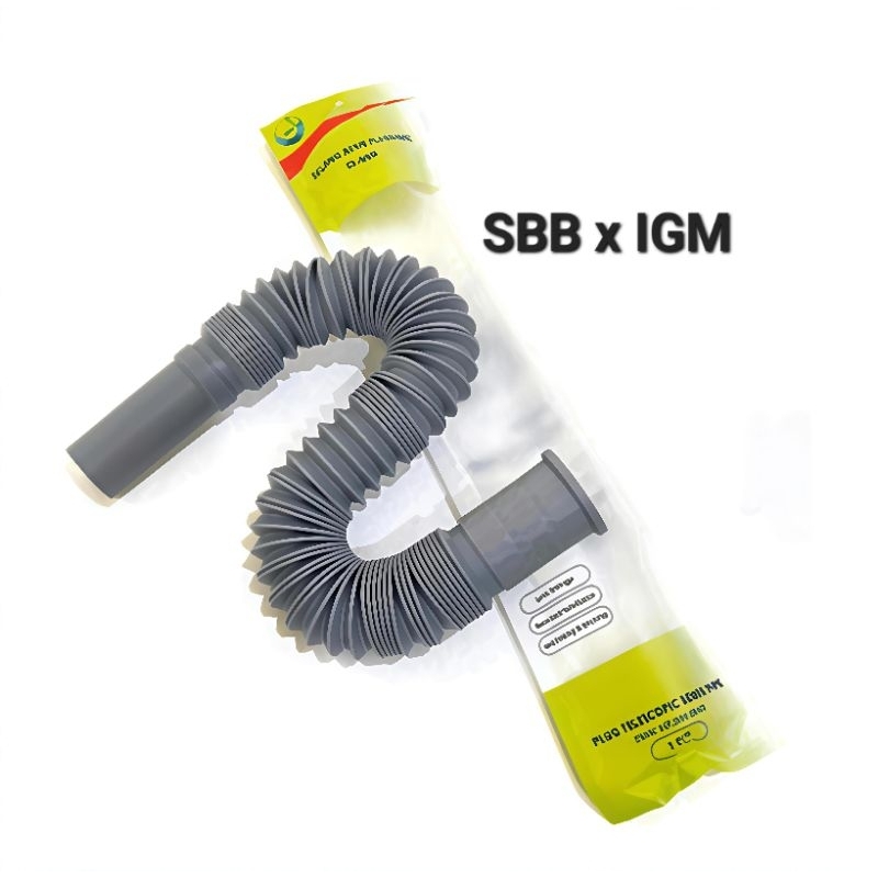 SELANG AFUR WASTAFEL IGM ABU ABU / SELANG TARIK FLEKSIBEL SIFON BAK CUCI PIRING / SELANG FLEKSIBEL T