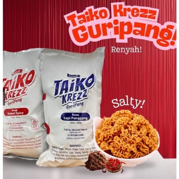 

Snack Taiko Krezz Guripang 500g/1000g hampers lebaran idul fitri/parcel lebaran idul fitri jajan lebaran camilan/makanan kembung COD