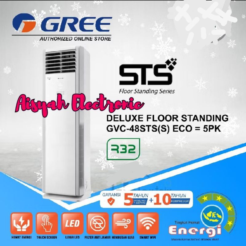 AC FLOOR STANDING GREE 5 PK GVC-48STS(s) ECO GARANSI RESMI