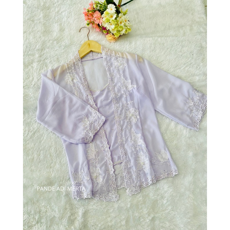 kebaya bordir payet putih