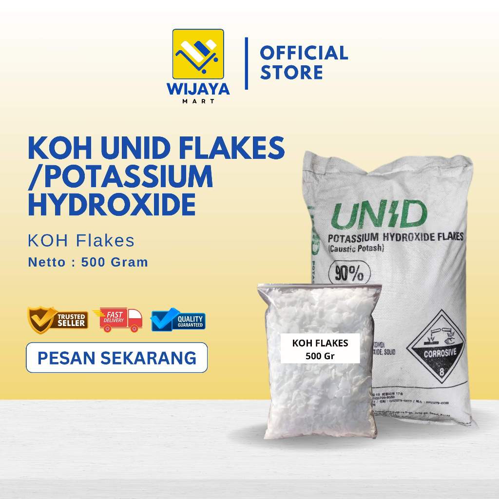 KOH UNID Flakes 500 Gram / KOH 500 gr