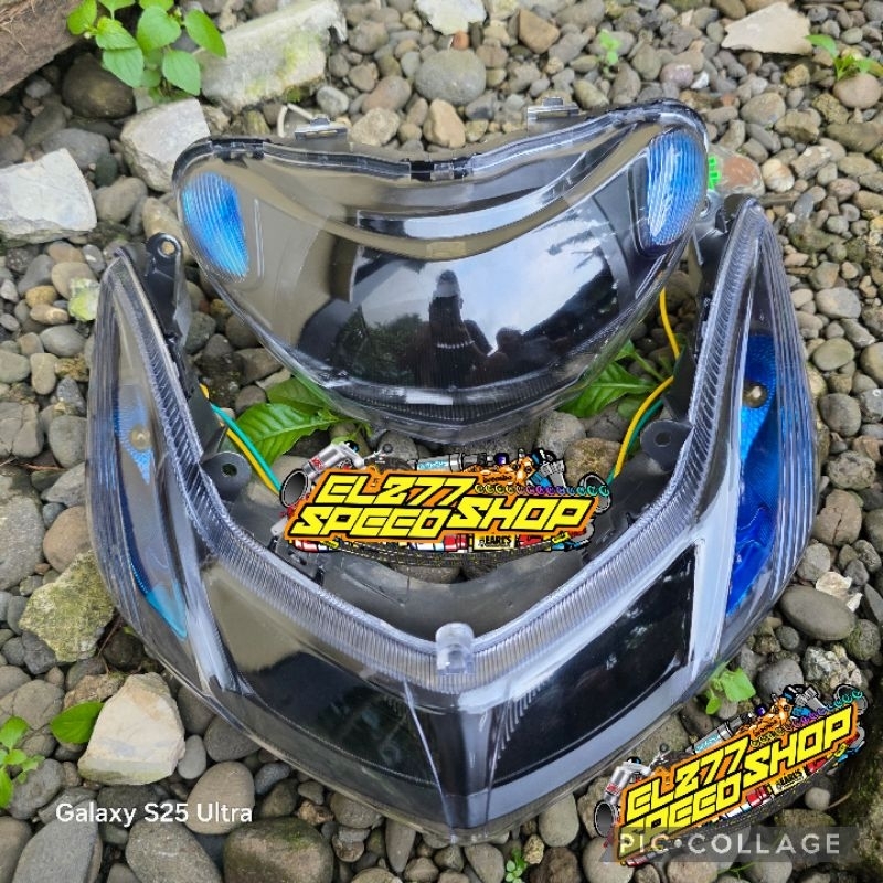 Reflektor Headlamp Mio Smile Smoke Blue Set Lampu Sen Sein Mio Smile Custom Smkoke Blue