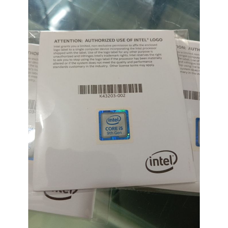 Stiker Original Intel Core i5 gen 9th Original bawaan Laptop dan PC Kondisi baru