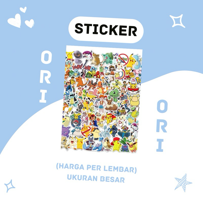 

Sticker Karakter Pokemon Ukuran Besar