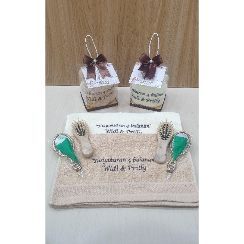 souvenir tasyakuran 4 bulan kehamilan/7 bulanan/hampers aqiqah/siraman/souvenir pernikahan/handuk bo