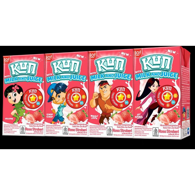 

Susu KUN lof milk and juice rasa Strawberry 110ml