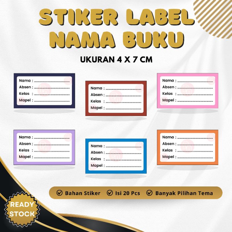 

[ISI 20 PCS] Stiker Label Nama Buku / Stiker Label Buku Pelajaran