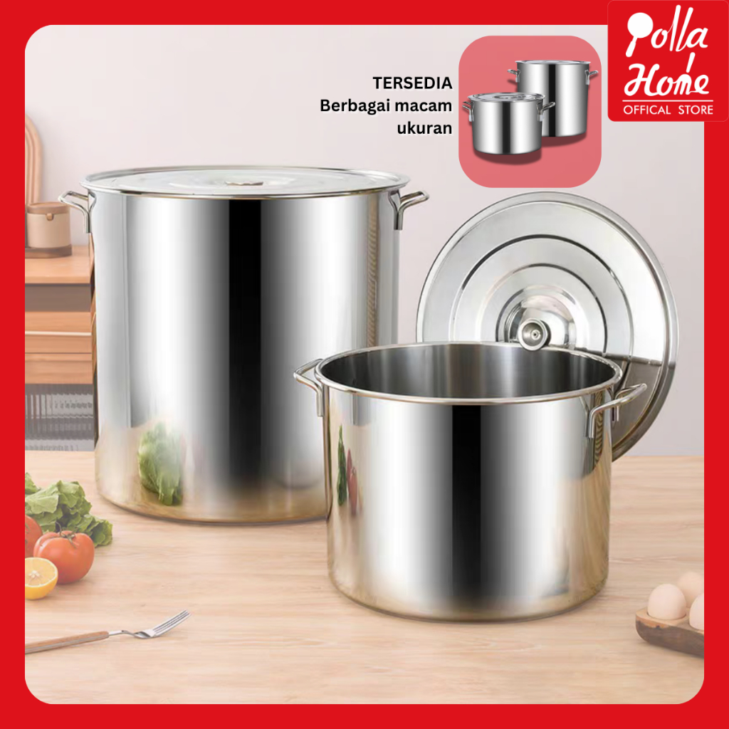 Ollahom Panci Jumbo Dandang Tebal Stockpot Stainless SUS 304 Dandang Jumbo Terbaik