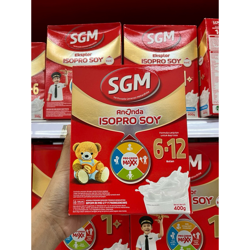 SGM Isopro Soy 6-12bulan Kemasan 400gr | Sufor Murah | Susu Soya | SGM Soya | Susu Bayi