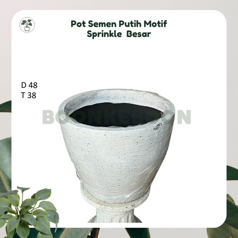 Pot Semen Putih Motif Sprinkle  Besar