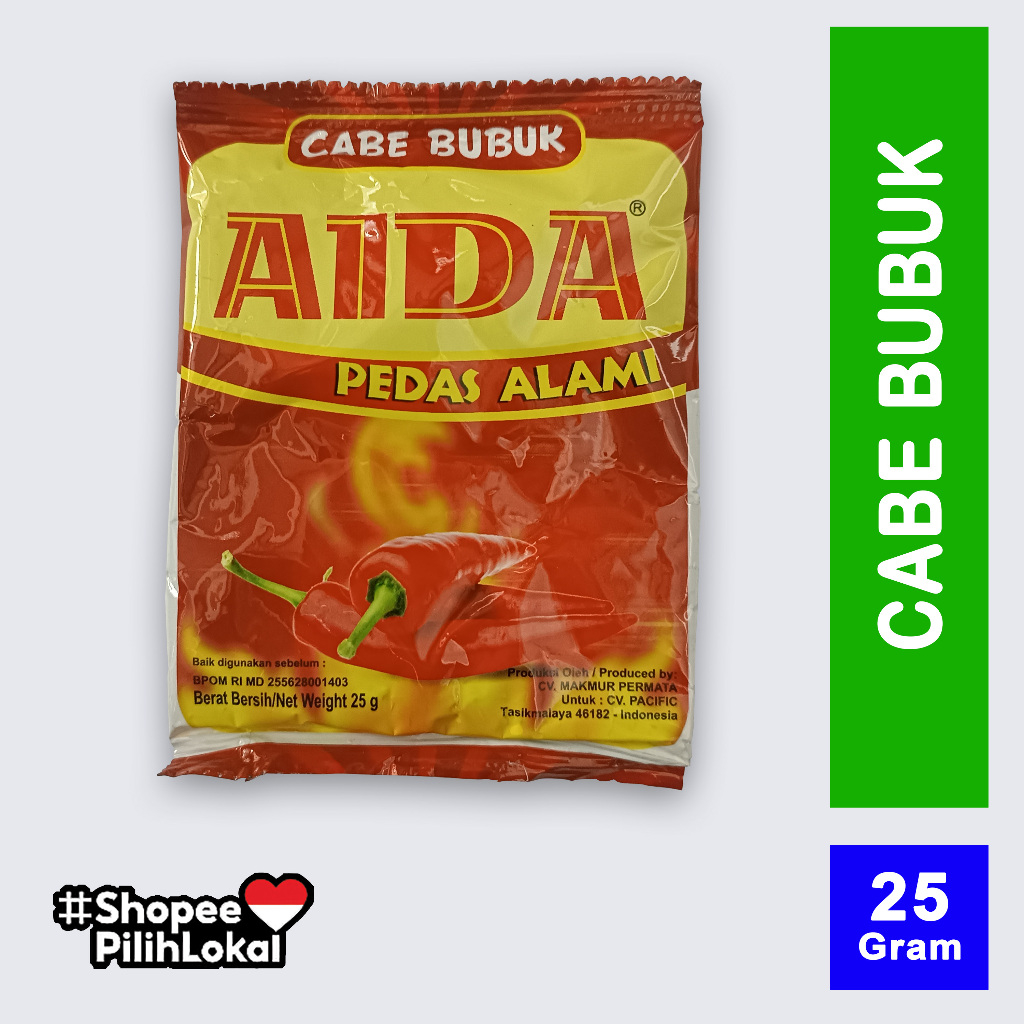 

Aida Cabe Cabai Giling Bubuk Pedas Alami 25g